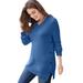 Plus Size Women's Side Button V-Neck Waffle Knit Sweater by Woman Within in Royal Navy (Size 26/28) Pullover