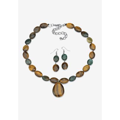 Women's Strand Necklace and Drop Earring Set, Genu...