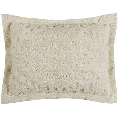 Rio Collection Tufted Chenille Sham by Better Trends in Ivory (Size EURO)