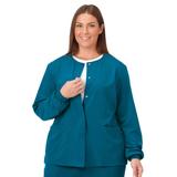 Plus Size Women's Jockey Scrubs Women's Snap to it Warm-Up Jacket by Jockey Encompass Scrubs in Caribbean (Size L(14-16))