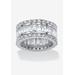 Women's Platinum over Sterling Silver Cubic Zirconia Eternity Bridal Ring by PalmBeach Jewelry in Cubic Zirconia (Size 7)