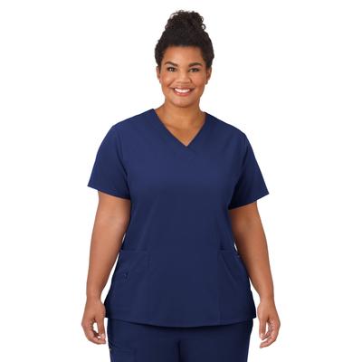 Plus Size Women's Jockey Scrubs Women's Favorite V-Neck Top by Jockey Encompass Scrubs in New Navy (Size XL(18-20))