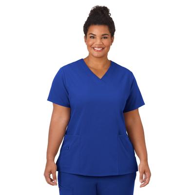 Plus Size Women's Jockey Scrubs Women's Favorite V-Neck Top by Jockey Encompass Scrubs in Royal (Size 4X(28W-30W))