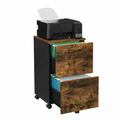 Songmics - vasagle Rollcontainer, Aktenschrank mit 2 Schubladen, Büroschrank, für Dokumente in din