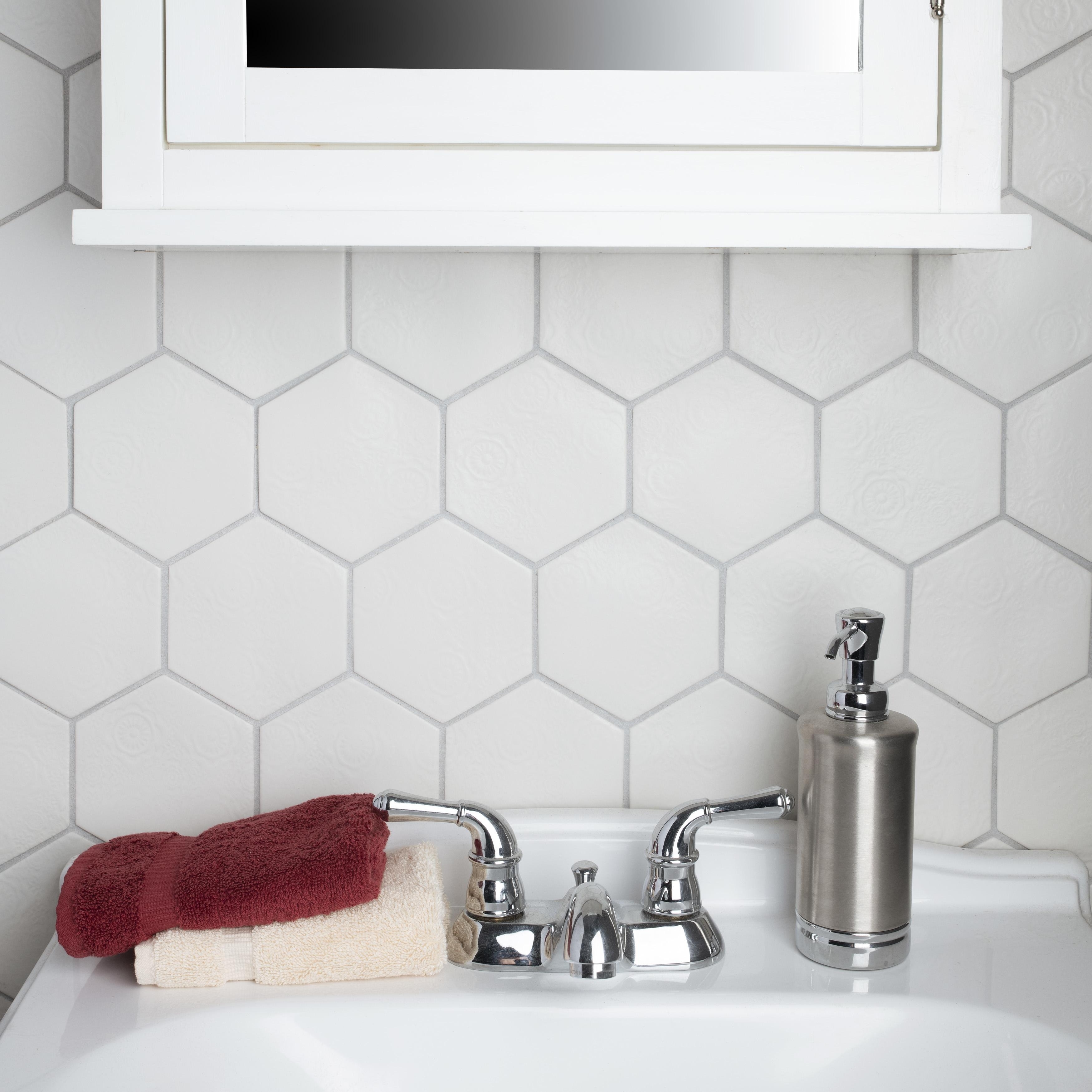 Merola Tile Caprice Bianco 4-3/8" x 5" Porcelain Wall Tile - Case (36 Tiles)