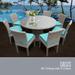 Monterey 60 Inch Outdoor Patio Dining Table with 8 Armless Chairs