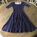 Lularoe Dresses | Lularoe Xxs Nicole Dress- Dark Blue With Gold Dots | Color: Blue/Gold | Size: Xxs