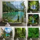 Rideaux de douche de paysage naturel de forêt impression 3D rideaux de bain tissu lavable en