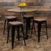 4 Pack 24" High Metal Indoor Counter Bar Stool with Wood Seat - Stackable Stool