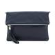 Justbagzz Real Genuine Plain Leather Italian Elegant Clutch Bag Crossbody Ladies Shoulder Bag Spring/Summer (Navy)