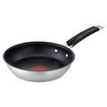 Tefal Jamie Oliver E51202AZ Frying Pan 20 cm Non-Stick Induction Stainless Steel Riveted Handle with Silicone Insert Thermal Signal Durable