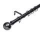 K Kestrel Palermo Ball Finial Metal 28 mm Extendable Curtain Poles Rods Voile Easy Fitting, Black Nickel 180-340 cm