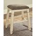 Signature Design by Ashley Willow Cottage Antique White Upholstered Stool (Set of 2)