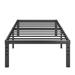 Alwyn Home Ottery Heavy Duty 18 Inch Metal Bed Frame, No Box Spring Needed, Slots for Headboard Attachment, No Noise Metal in Black | Wayfair