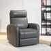 Wade Logan® Arrianna-Fiona Genuine Leather Swivel Power Recliner Genuine Leather in Gray | 41 H x 32 W x 38 D in | Wayfair