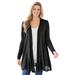 Plus Size Women's Lightweight Open Front Cardigan by Woman Within in Black (Size 1X) Sweater