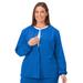 Plus Size Women's Jockey Scrubs Women's Snap to it Warm-Up Jacket by Jockey Encompass Scrubs in Royal (Size 2X(20W-22W))