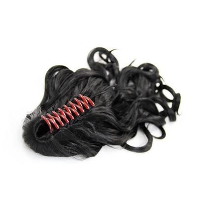 Fashiongirl Pferdeschwanz Haar Extensions m/ Spange #1 Schwartz - Gelockt Schwarz Image