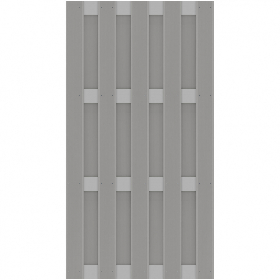 TraumGarten Sichtschutzzaun JUMBO WPC Alu-Design Grau Sichtschutz Lamellenzaun, 95x179 cm Image