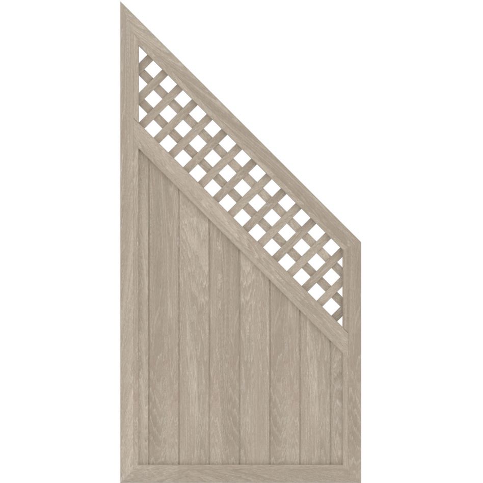 TraumGarten Sichtschutzzaun LONGLIFE RIVA Anschluss mit Gitter Polareiche Sichtschutz Lamellenzaun Image