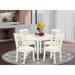 East West Furniture 5 Piece Dinette Set for 4 Includes a Kitchen Table and 4 Linen Fabric Dining Chairs,(Finish Options)