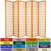 Handmade Wood and Rice Paper 6-foot 3-panel Windowpane Room Divider (China)