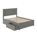 Madison Full Platform Bed with Footboard and 2 Drawers in Grey