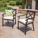 Exuma Outdoor Black Aluminum Chairs with Ivory Cushions (Set of 2) by Christopher Knight Home