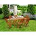 East West Furniture Patio Dining Sets- a Acacia Wood Table and Folding Side Chairs, Natural Oil (Pieces Options)