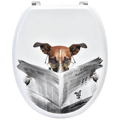 Elongated Toilet Seat Dog Jack Russel - 17.5 L x 14.7 W x 2 H