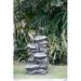 Trinx, Natural Looking Stone Fountain, Outdoor Water Fountain w/ LED Lights Resin Fountain Decor For Garden Patio Fold Courtyard Deck, 31.5Inch Tall | Wayfair