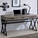 Inbox Zero Writting Desk w/ Built in Outlets Wood/Metal in Black/Brown/Gray | 30.5 H x 59 W x 23.63 D in | Wayfair 455E91065EB84F16AB11563BA9852226