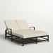 Sol 72 Outdoor™ Mulcahey 72" Long Reclining Double Chaise Sunbrella w/ Cushions Metal | 34 H x 52 W x 72 D in | Wayfair 401-99-5422