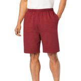 Men's Big & Tall Comfort Fleece Shorts by KingSize in Burgundy Marl (Size 5XL)