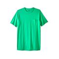 Men's Big & Tall Shrink-Less™ Lightweight Longer-Length Crewneck Pocket T-Shirt by KingSize in Heather Kelly Green (Size 7XL)