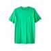 Men's Big & Tall Shrink-Less™ Lightweight Longer-Length Crewneck Pocket T-Shirt by KingSize in Heather Kelly Green (Size 7XL)