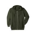 Men's Big & Tall Fleece Zip-Front Hoodie by KingSize in Deep Olive (Size 2XL) Fleece Jacket