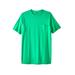 Men's Big & Tall Shrink-Less™ Lightweight Longer-Length Crewneck Pocket T-Shirt by KingSize in Heather Kelly Green (Size 8XL)