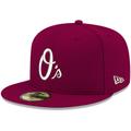 Men's New Era Cardinal Baltimore Orioles White Logo 59FIFTY Fitted Hat