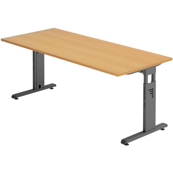 HAMMERBACHER Schreibtisch »O-Line« 180 cm Gestell anthrazit braun, 180x82x80 cm