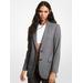 Michael Kors Striped Stretch Wool Boyfriend Blazer Black 2