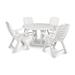 POLYWOOD Nautical Folding Chair 5-Piece Round Farmhouse Dining Set