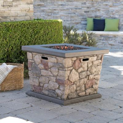 Carson Outdoor 40,000 BTU Lightweight Concrete Square Fire Pit by Christopher Knight Home