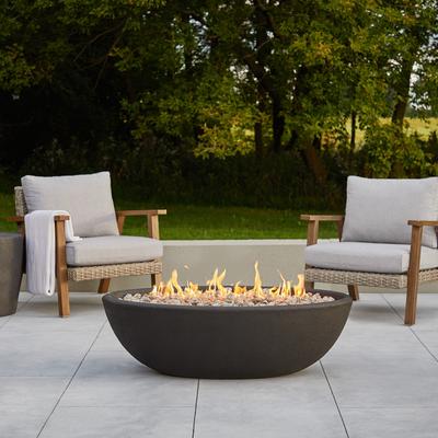 Riverside 48" Oval Propane Fire Bowl in Shale by Real Flame