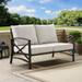 Crosley Kaplan Oiled Bronze Steel Outdoor Loveseat with Oatmeal Cushions - 54 W x 30.5 D x 32 H