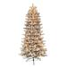 Puleo International 6.5 ' Pre-Lit Flocked Slim Fraser Fir Artificial Christmas Tree