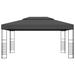 Arlmont & Co. Lauder Gazebo Patio Pavilion Outdoor Canopy Tent Shelter Powder-Coated Steel Metal/Steel/Soft-top in Black/Gray | Wayfair