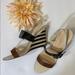 Kate Spade Shoes | Kate Spade Isola Striped Wedge Sandals | Color: Black/Brown | Size: 9