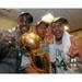 "Kevin Garnett Paul Pierce & Ray Allen Boston Celtics Unsigned Hardwood Classics 2008 NBA Championship Postgame Locker Room Celebration Photograph"