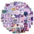 Autocollants de dessin animé violet pour filles étiquettes pour ordinateur portable bagage